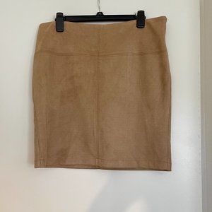 Tan Faux Suede Skirt